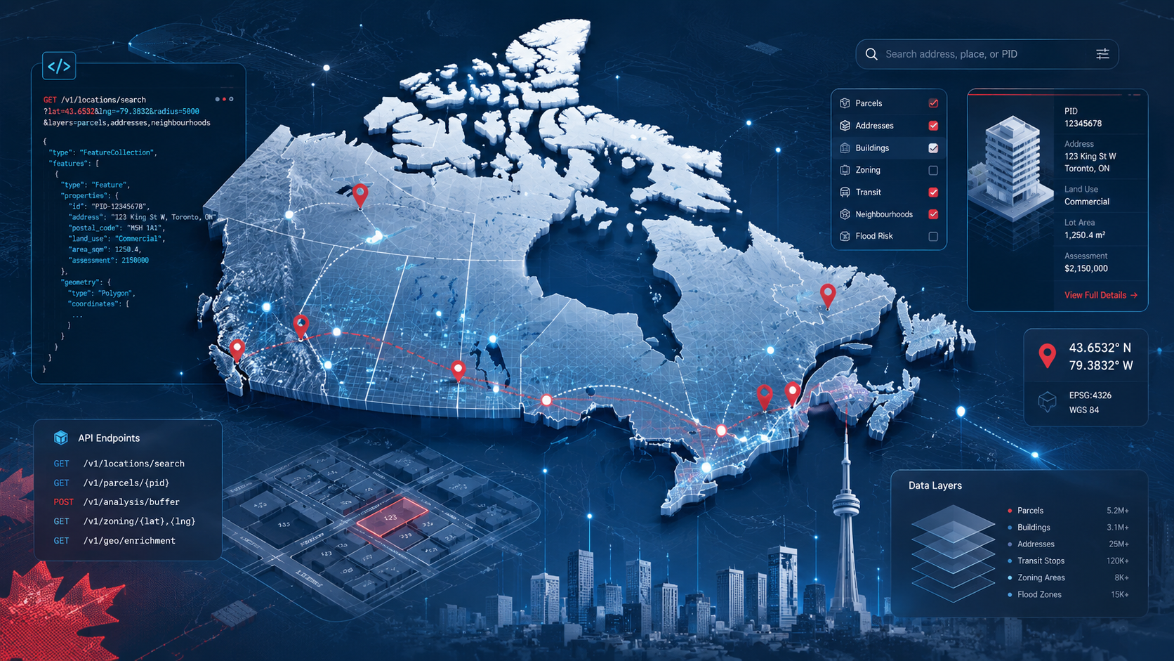Location Data APIs in Canada for PropTech Developers